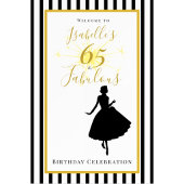 65. Black & Gold Geburtstag Details Karte