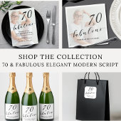 70 and Fabulous Seventy Birthday Elegant Script Serviette