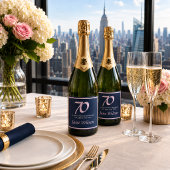 70. Geburtstag Elegant Rosa & Navy Banner