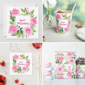 Beautiful Pink Roses 70. Geburtstag Einladung