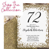 Elegant 72nd Birthday Plates With Gold Sequins Pappteller