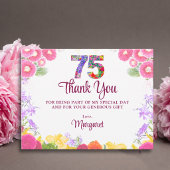 Elegante 75. Geburtstagsfeier mit Blumen Einladung