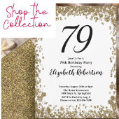 Elegant 79th Birthday Napkins With Gold Sequins Rechteckiger Pappuntersetzer