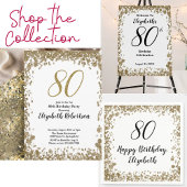 Elegant 80th Birthday Invitation For Her in Gold Einladung