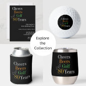 Golf Cheers and Biere Black and Gold Golfball