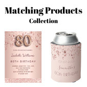 Rose Gold Rosa Stars zum 80. Dankeskarte