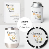 80. Geburtstag Cheers and Biere Minimales Party Pappteller