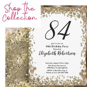 Elegant Gold Surprise 84th Birthday Invitation Einladung