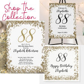 Elegant 88th Birthday Coasters With Gold Sequins Rechteckiger Pappuntersetzer