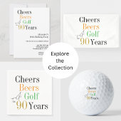 90. Geburtstag Cheers Beers Golf Minimal Party Serviette