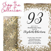 Elegant 93rd Birthday Invitation For Her in Gold Einladung