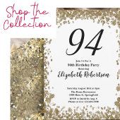 Elegant 94th Birthday Invitation For Her in Gold Einladung