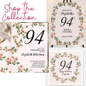 Floral 94th Birthday Pretty Blush Pink Serviette