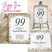 Elegant 99th Birthday Plates With Gold Sequins Pappteller