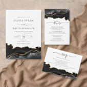 Elegante Black Gold Agate Geode Einladung zur Hoch (Personalisiere diese Kollektion eines unabhängigen Creators.)