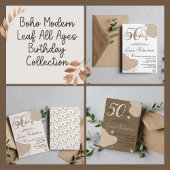 Boho Modernes Leaf im ganzen Alter Geburtstag Geschenkanhänger