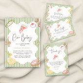 Salbeigrün Ciao Baby Italienische Pizza Baby Showe Begleitkarte