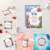 Niedliche Kinder Wasserfarbe Seemeer 1. Geburtstag Button