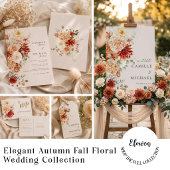 Elegante herbstliche Blumenhochzeit Weinetikett
