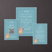 Rahmen mit Rose, Hochzeitstil auf Retroblau Planer (Personalisiere diese Kollektion eines unabhängigen Creators.)