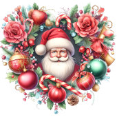 Blumenkranz in Herzform - Weihnachtsmann Geschenkpapier