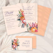 Peach Fuzz Tropical Blume Brautparty Runder Aufkleber