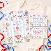 Rot Weiß und Fällig Baby Shower Willkommen Poster