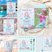 Funny  Mermaid Birthday Girl Pappteller