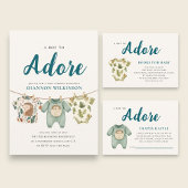 Woodland Oak Leaf "Adore" Baby Shower Napkin Serviette