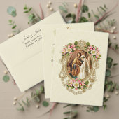 Cherry Blossoms Scripture Vintage Hochzeit Runder Aufkleber (Personalisieren Sie die Kollektion dieses unabhängigen Creators. Test)