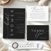 Simple Black & White Bridal Shower Runder Aufkleber