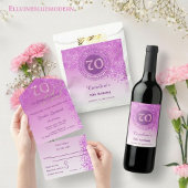 Siebzig & rosa Glitzer und Trinkangebot Flachmann