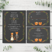 Whimsical Forest Cats Rustikale Hochzeit Einladungsbanderole (Personalisiere diese Kollektion eines unabhängigen Creators.)