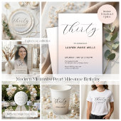 Moderne Pearl-Script-Geburtstagsfeier-Details Begleitkarte