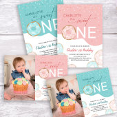 Sweet One Aquamarin Zuckerguss Girl's First Birthd Pappteller