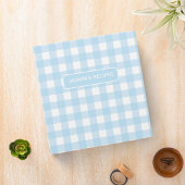 Rezepte | Gingham-Muster Hellblau und Weiß Notizblock