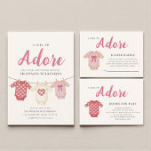 Adore A Girl Baby Shower Invitation Einladung