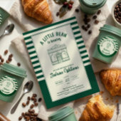 CAFÉ BÉBÉ GRÜNER KAFFEE Baby Shower Einladung