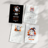 Halloween Ghost & Pumpkin Design Kinderdusche Runder Aufkleber