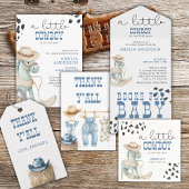 Ein kleiner Cowboy ist unterwegs mit Baby-Dusche Pappteller