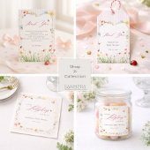 Pink Ladybug Floral Garden Diaper Raffle Sockelschild