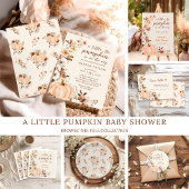 A Little Pumpkin QR Code Fall Floral Baby Shower Einladung