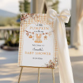 Custom Pumpkin Girl Modern Fall Baby Dusche Poster