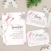 Ein wenig Schneeflocke Pink Bow Glitzer Babydusche Poster