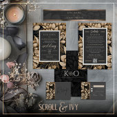 Opulent Gold & Champagner Silk Bloom Wedding Einladung