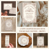Next Chapter Book Floral Brown Bridal Shower Dankeskarte