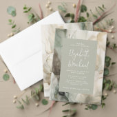 Moderne Abstrakte, farbenfrohe Grüne Hochzeit Save The Date (Personalisieren Sie die Kollektion dieses unabhängigen Creators. Test)