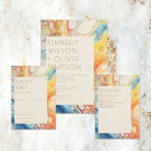 Hochzeit von abstrakten Meereswellen und Sandstein Geschenkanhänger