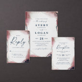Abstrakte ätherische Hochzeit von Burgundy & Navy Save The Date (Personalisiere diese Kollektion eines unabhängigen Creators.)