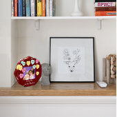 Pink Super Mama Foto Farbenfrohe Herzen | Mutterta Quadratischer Aufkleber